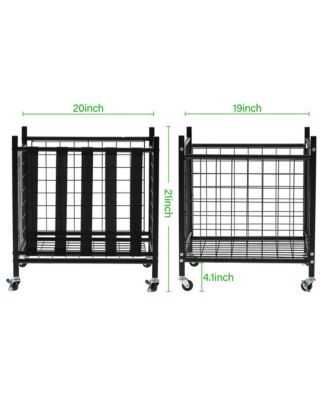 Sports Equipment  Heavy-Duty Storage Cart with Wheels and Elastic Straps