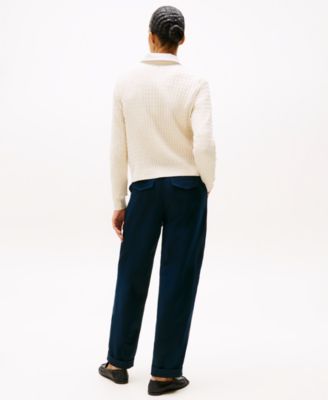 Women's Fine Gauge Cable Crewneck Top