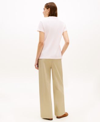 Women's Classic Pique Printed Short-Sleeve Polo Top