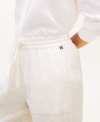 Women's Linen Wide-Leg Pull-On Pants