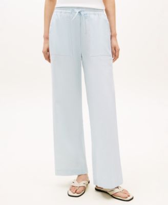 Women's Linen Wide-Leg Pull-On Pants