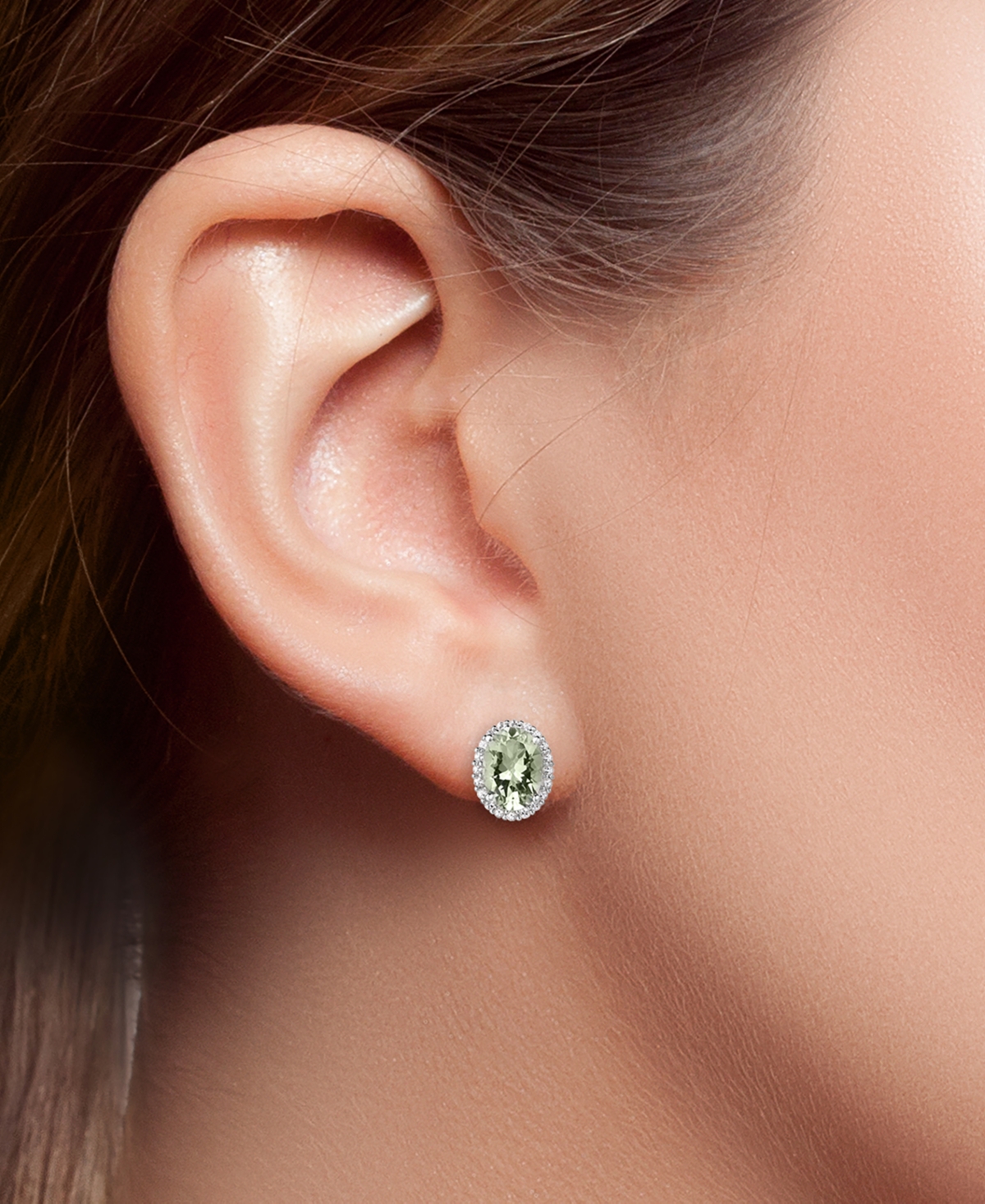 Macy's Green Amethyst (9 ct. t.w.) & White Topaz (1/2 ct. t.w.) Earrings in Sterling Silver