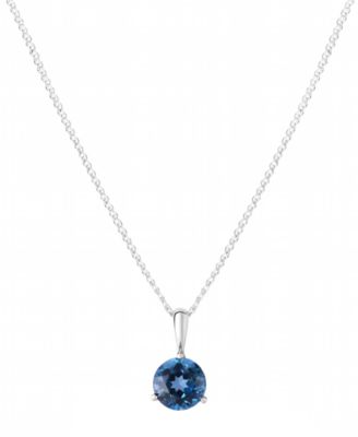 London Blue Topaz (2 ct. t.w.) Pendant Necklace in 14k White Gold