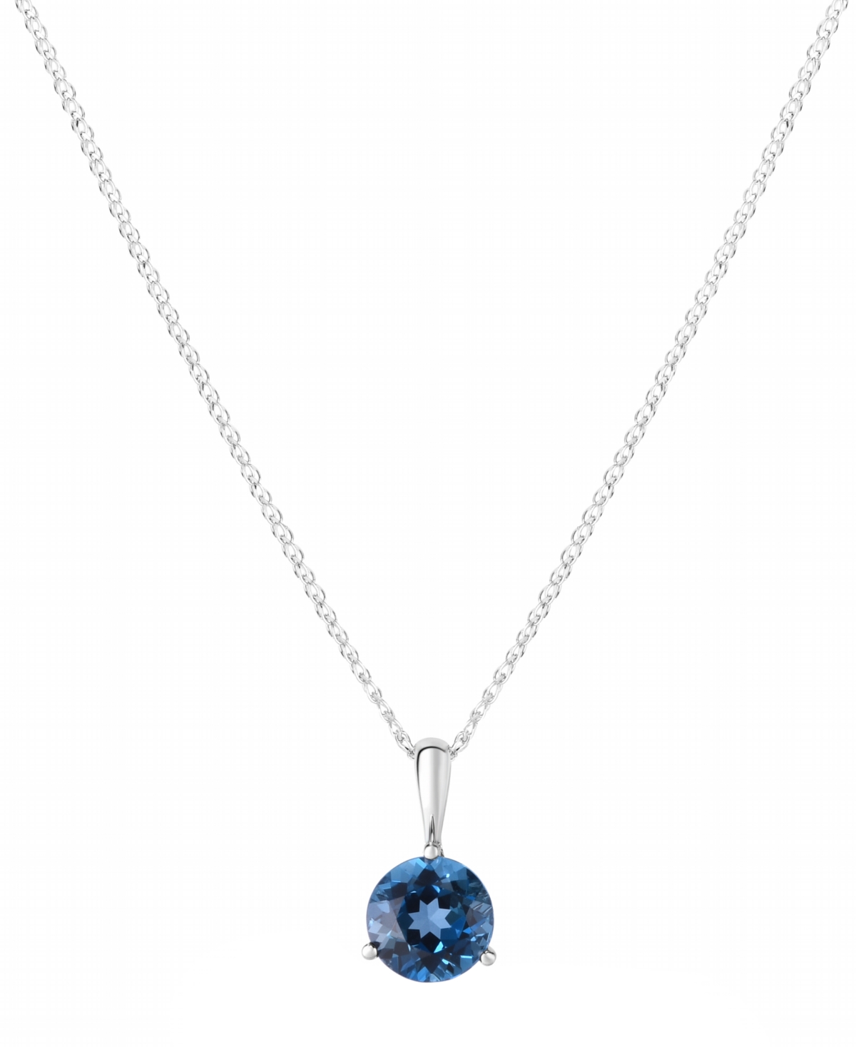 Macy's London Blue Topaz (2 ct. t.w.) Pendant Necklace in 14k White Gold - London Blue Topaz