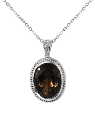 Smoky Quartz (10 ct. t.w.) Pendant Necklace in Sterling Silver