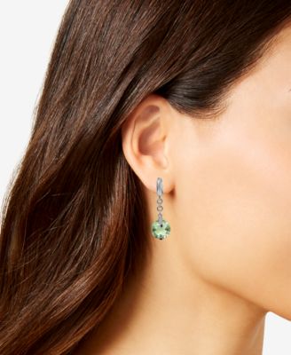 Green Amethyst (8 ct. t.w.) & Diamond Accent Earrings in Sterling Silver