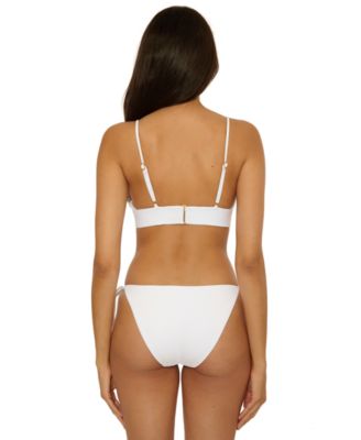 Women's Modern Edge Rib Banded Bikini Top and Tie Side Bikini Bottoms