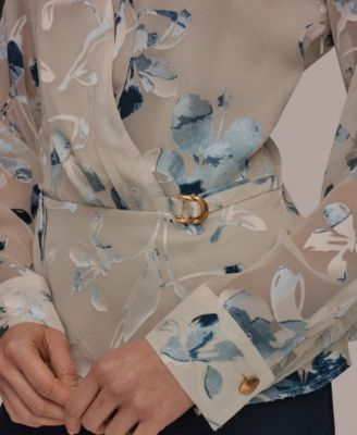 Women's Floral Print Long-Sleeve Top