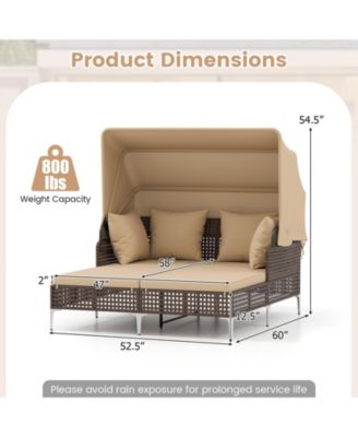 Patio Chaise Lounge Chair with 6-Level Adjustable Backrest