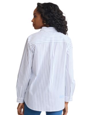 Women's Long-Sleeve Stripe Button Front Shirt