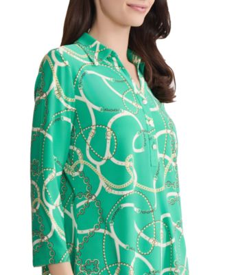 Women's Tie Cuff Collared Top