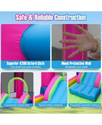 Inflatable Princess Castle Bounce House with Slide, Ball Pit & Hoop"