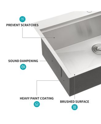 30x22x9inch Drop In Kitchen Sink Stainless Steel Workstation Single Bowl 16  Gauge Topmount