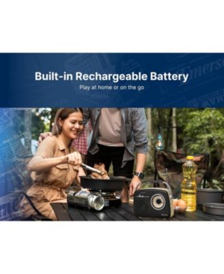 EAS-3002 Portable Bluetooth Speaker Retro Radio with AM/FM Tuner, USB/AUX Inputs