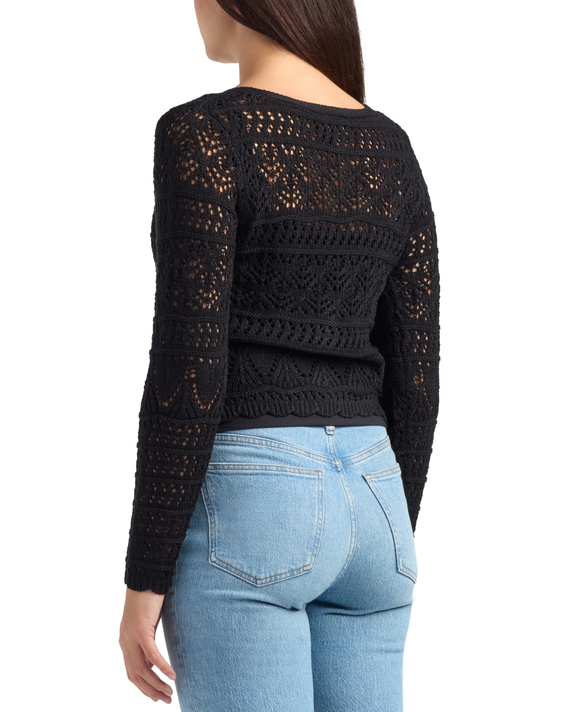 Bcx Juniors' Tie-Front Long-Sleeve Cardigan Sweater