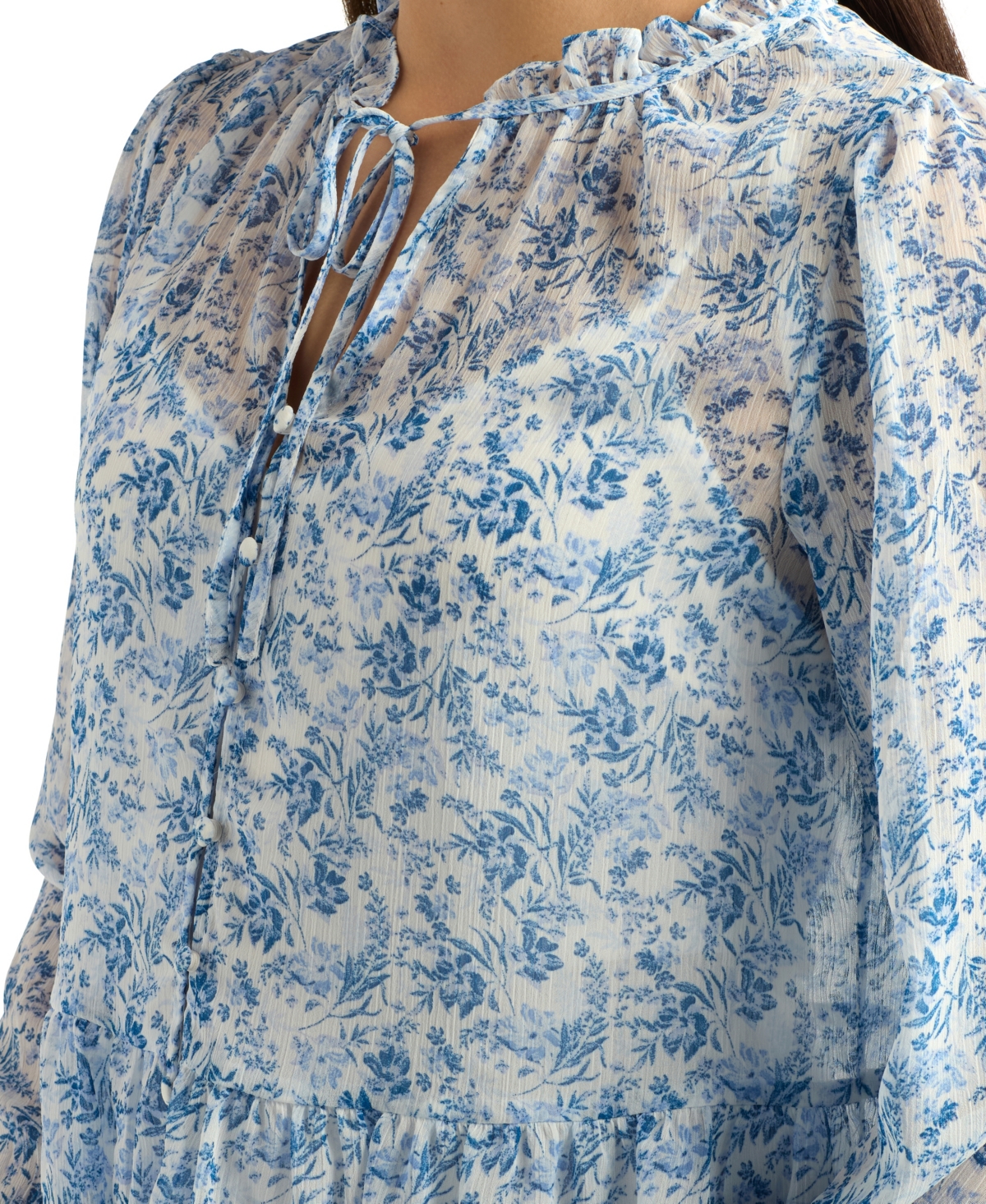 Bcx Juniors' Yoryu Printed Long-Sleeve Top