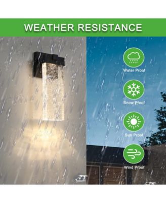 Waterproof LED Crystal Wall Lamp, 12W, Supports Multiple Bulbs (2-Pack)