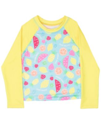 Girls Long Sleeve Rash Guard and Bikini Bottoms 2-Piece Swimsuit Outfit Set