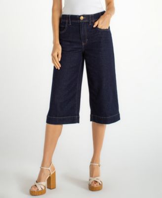 Women's Denim Sailing Wide-Leg Capri Jeans