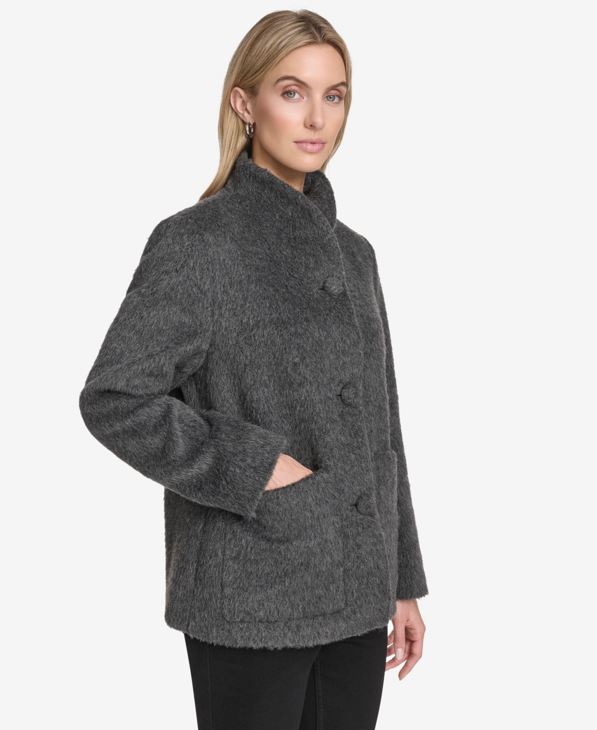Andrew Marc Women's Piper Button Front Wool Blend Jacket