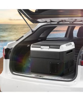 31.7QT/30L 12 Volt Car Refrigerator, Portable Electric Cooler, -4 68  Adjustable Temperature, 12/24V DC and 100-240V AC