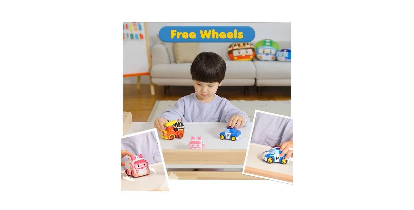 Детские фигурки Robocar Poli 2PCS 4" Transforming Robots (POLI & Amber) - Emergency Rescue Vehicle Action Figures Kids Educational Pretend Play Toy, цвет: Open Miscellaneous — фото 8