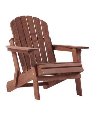 Oversize Wooden Outdoor Folding Adirondack Chair with Pre-Assembled BackRest & SeatBoard, Wood Patio Chair for Garden Backyard Porch Pool Deck Firepit