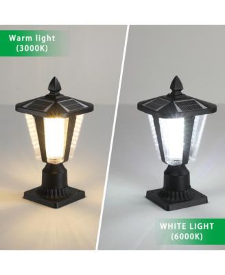 15 Inch Solar Powered Outdoor Lantern with Adjustable Brightness for Garden and Pathway 2-Pack