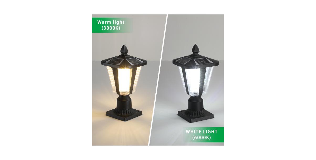 Flynama 15 Inch Solar Powered Outdoor Lantern with Adjustable Brightness for Garden and Pathway 2-Pack