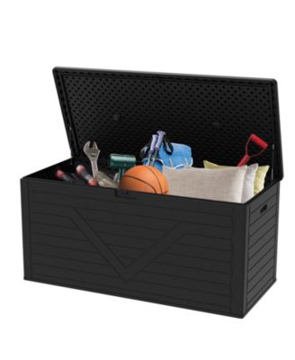 260 Gal Patio Waterproof Resin Deck Box Lockable Outdoor Storage Garden Tools