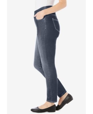 Women's Within Tall Flex-Fit Pull-On Straight-Leg Gap-Free Stretch Denim Jeans