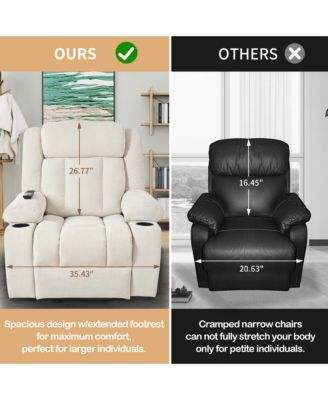 Power Lift Recliner Chair for Elderly, Fabric Lift Chairs for Living Room w/ Extended Footrest, Classic Single Sofa