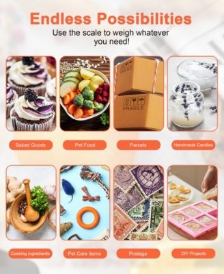 Stainless Steel Kitchen Food Scale with LCD Display & USB Rechargeable