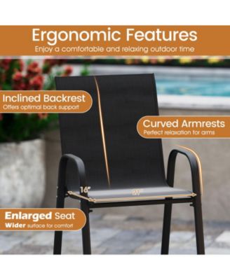 Set of 2 Outdoor 29" Fabric Bar Stools with Armrests