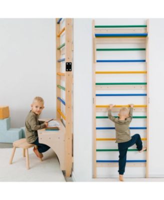 Gymnastic Ladder Convertible Montessori Wall Gym & Play Table. Climbing Set for Active & Focused Play. (Set of 1)