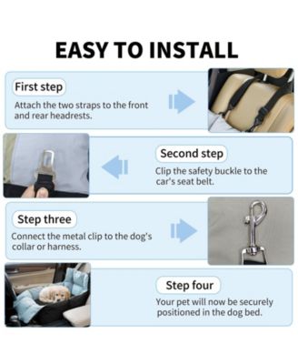 Dog Car Seat for Small Dogs Travel Safety Pet Seat Waterproof with Storage Pockets Black