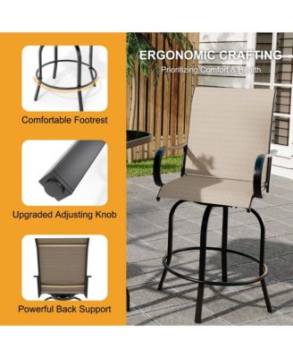 5 PCS Outdoor Bar Set with Outdoor Bistro Table and Chairs Set of 4, Bar Height Outdoor Dining Set