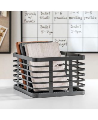 Metal Pantry Basket with Handles - Set of 2 - Matte Black