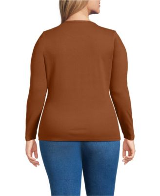 Plus Size Long Sleeve Micro Rib T-Shirt