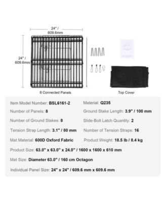 Dog Playpen, 8-Panel Foldable Metal Exercise Pen w/ Top Cover, 24 in H, Puppy Fence w/ Ground Stakes, Indoor/Outdoor