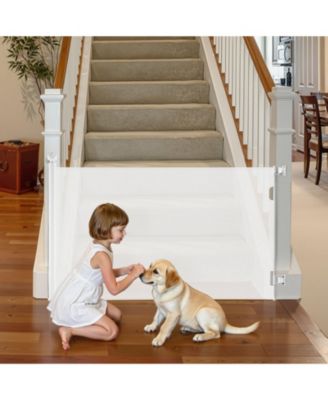 Retractable Baby Gate, 31.3 in Tall, Extends to 56.3 in Wide, Mesh Safety Gate w/ Security Lock, Trip-Free Walk-Through, Indoor/Outdoor