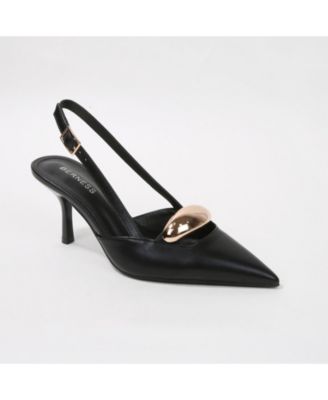 Eltha Slingback Heels with Metallic Dome Accent