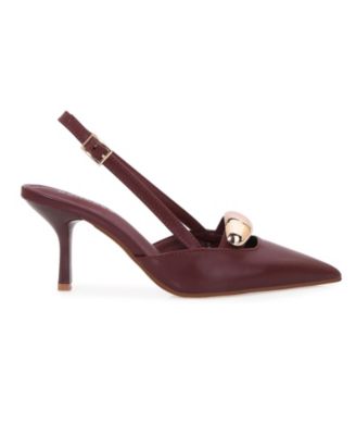 Eltha Slingback Heels with Metallic Dome Accent