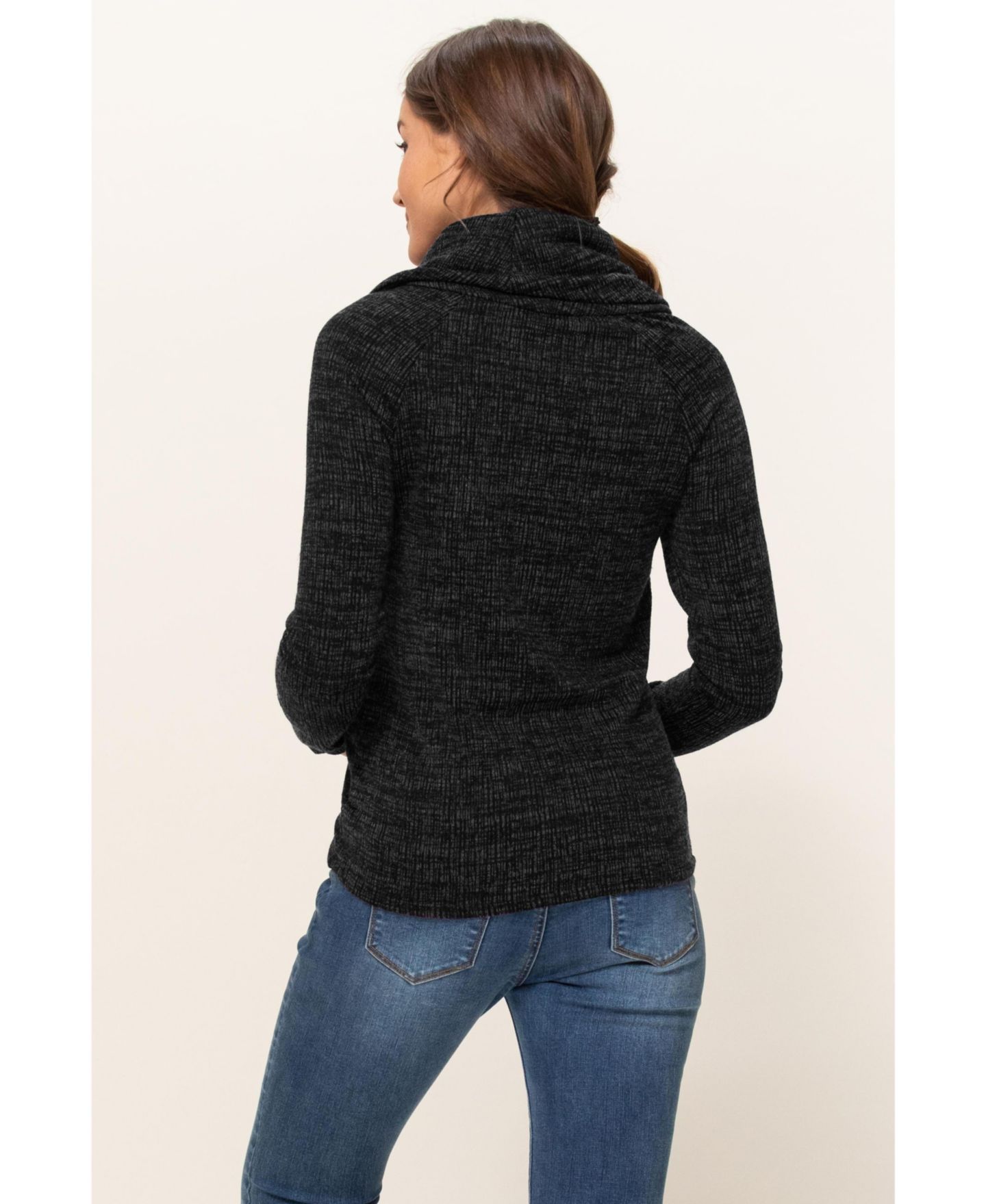 Женский свитер Hello Miz Maternity Cowl Neck Long Sleeve Knit, цвет: Чёрный — фото 4