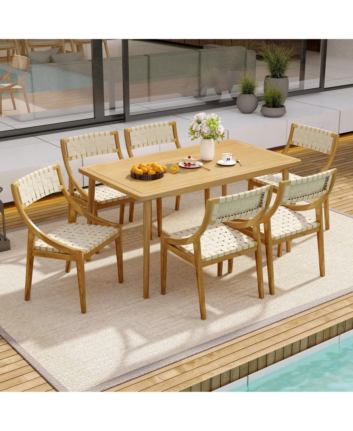 Slickblue Outdoor Webbing Dining Chair for Patio or Garden