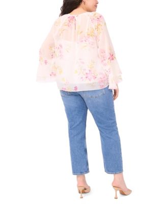 Plus Size Crew Neck Printed Top