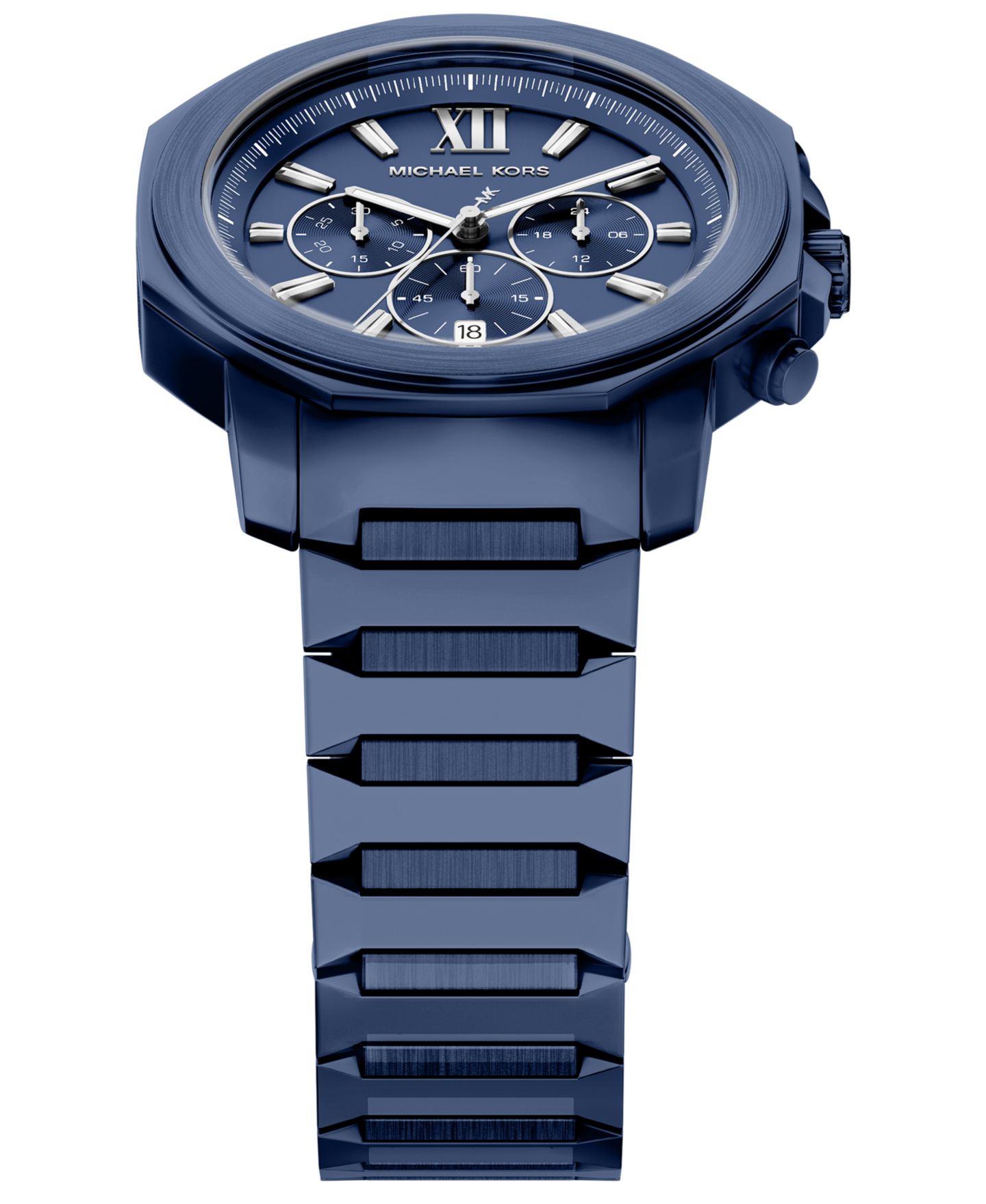 Мужские часы Michael Kors Prescott Chronograph Blue Stainless Steel Watch, 44mm — фото 4