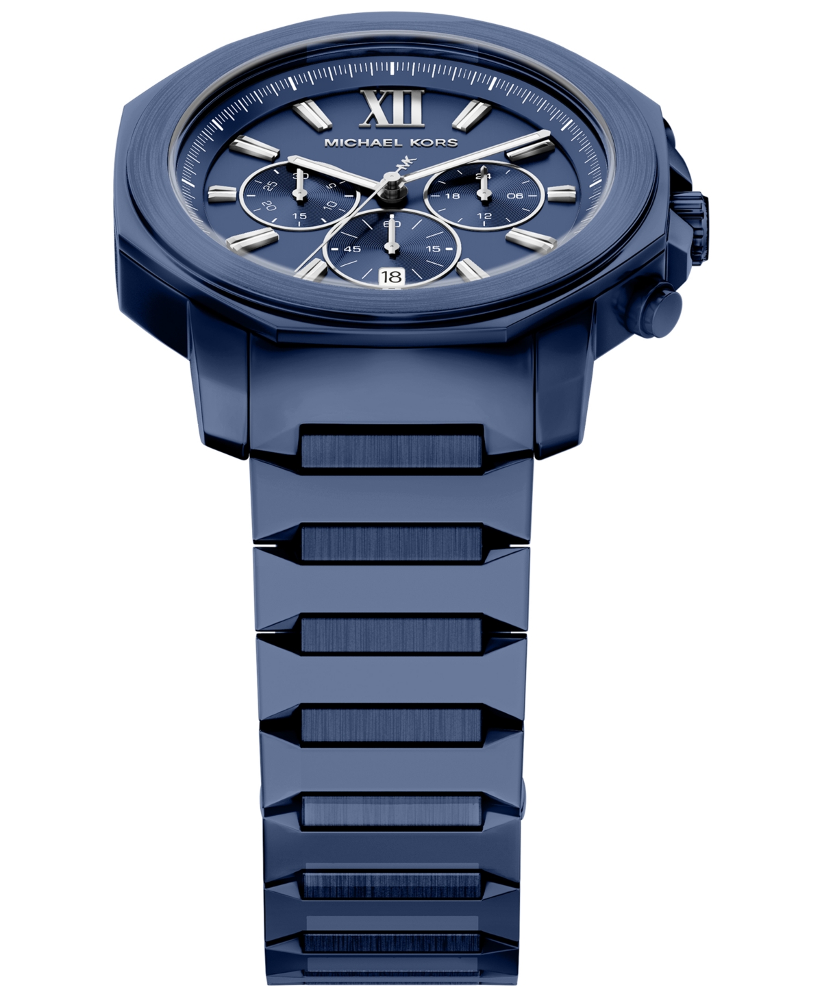 Michael Kors Men's Prescott Chronograph Blue Stainless Steel Watch, 44mm