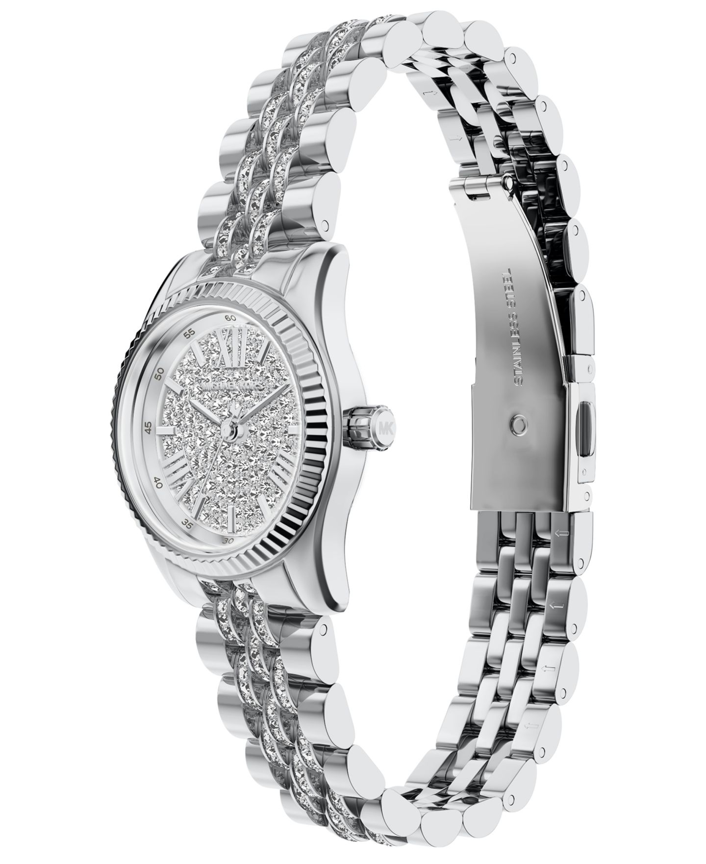 Женские часы Michael Kors Lexington Three-Hand Silver-Tone Stainless Steel Watch, 26mm — фото 6