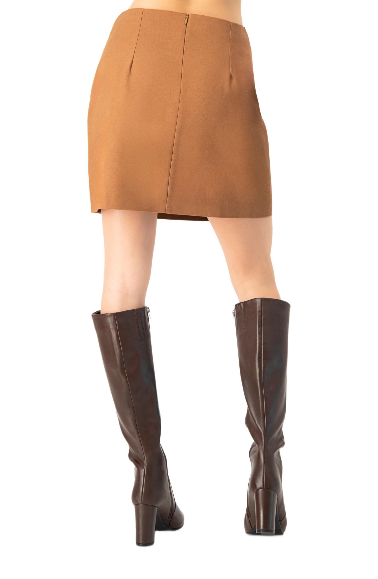 Women's Short Straight Skirt with Back Zipper